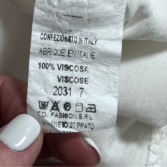 Sandra Fellini | White Boho Gauzy Guipure Lace Sequin Tunic Blouse, Large - Picture 10 of 10